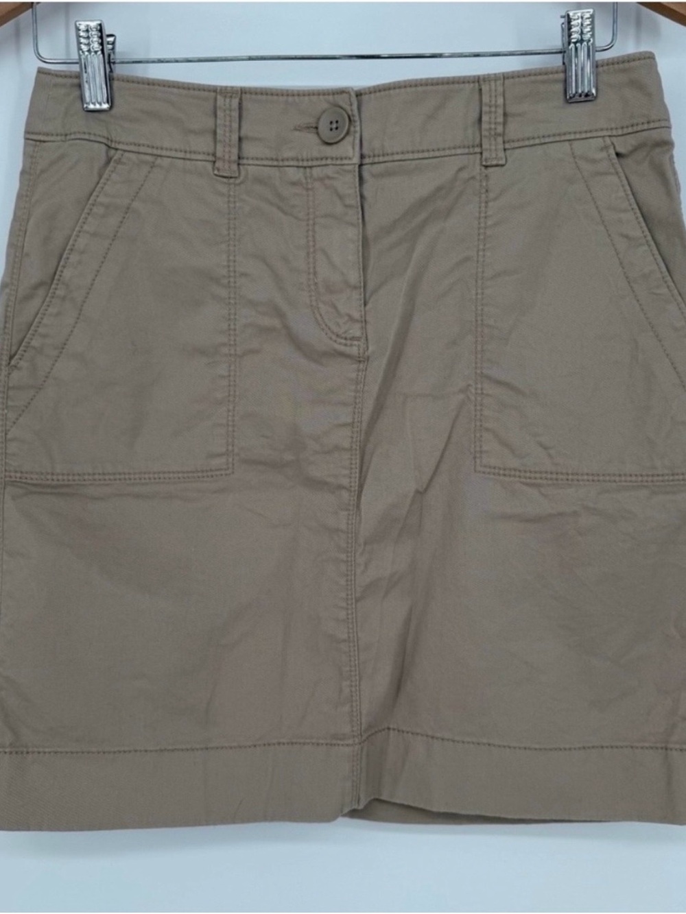 Loft utility style twill skirt in khaki size 2